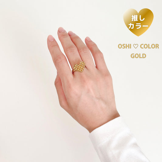 mini 3Dハートリング推しカラー┊ゴールド